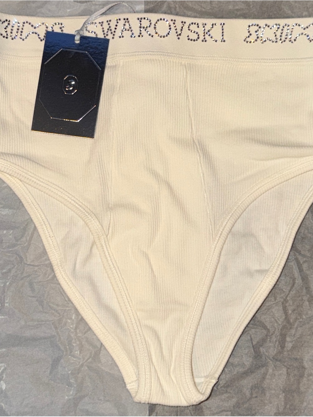 SKIMS × SWAROVSKI Cotton Rib Plunge Bralette & Brief Set - Picture 3 of 8